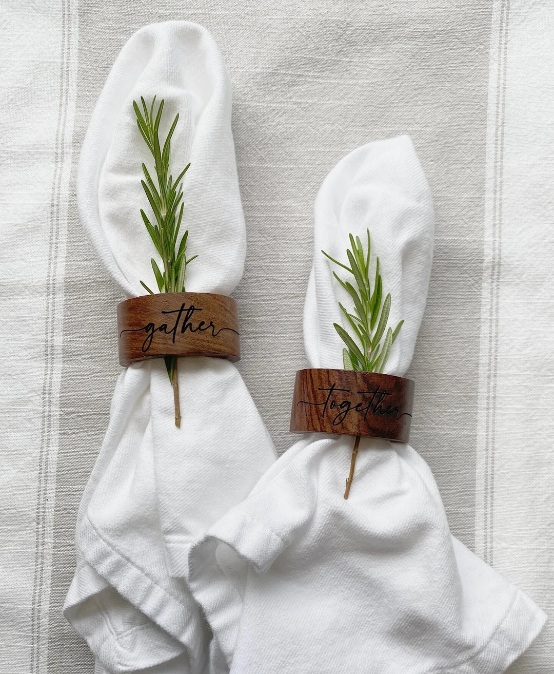 Personalized Wood Napkin Ring Wedding, Holiday Napkin Ring Holder, Thanksgiving Table Decor Rusti... | Etsy (US)