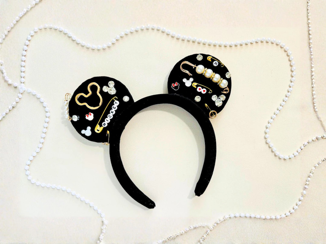 Charmed & Pierced Minnie Disney Ear, Black Mickey Headband, Minnie Ear, Disney Ear, Mickey Ear, B... | Etsy (US)