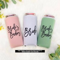Slim Bride's Babes Can Coolers | Bachelorette Party Cooler Drink Holder Favors Beverage Insulator | Etsy (US)