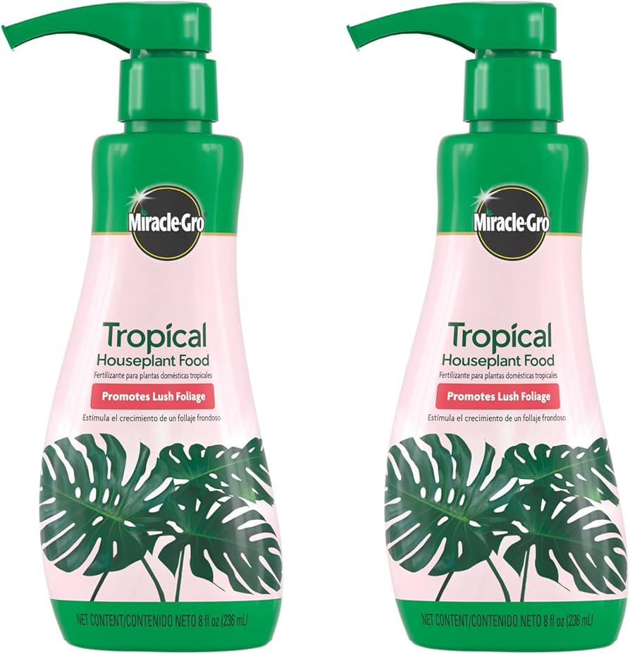 Miracle-Gro Tropical Houseplant Food - Liquid Fertilizer for Tropical Houseplants, 8 fl. oz., 2-P... | Amazon (US)