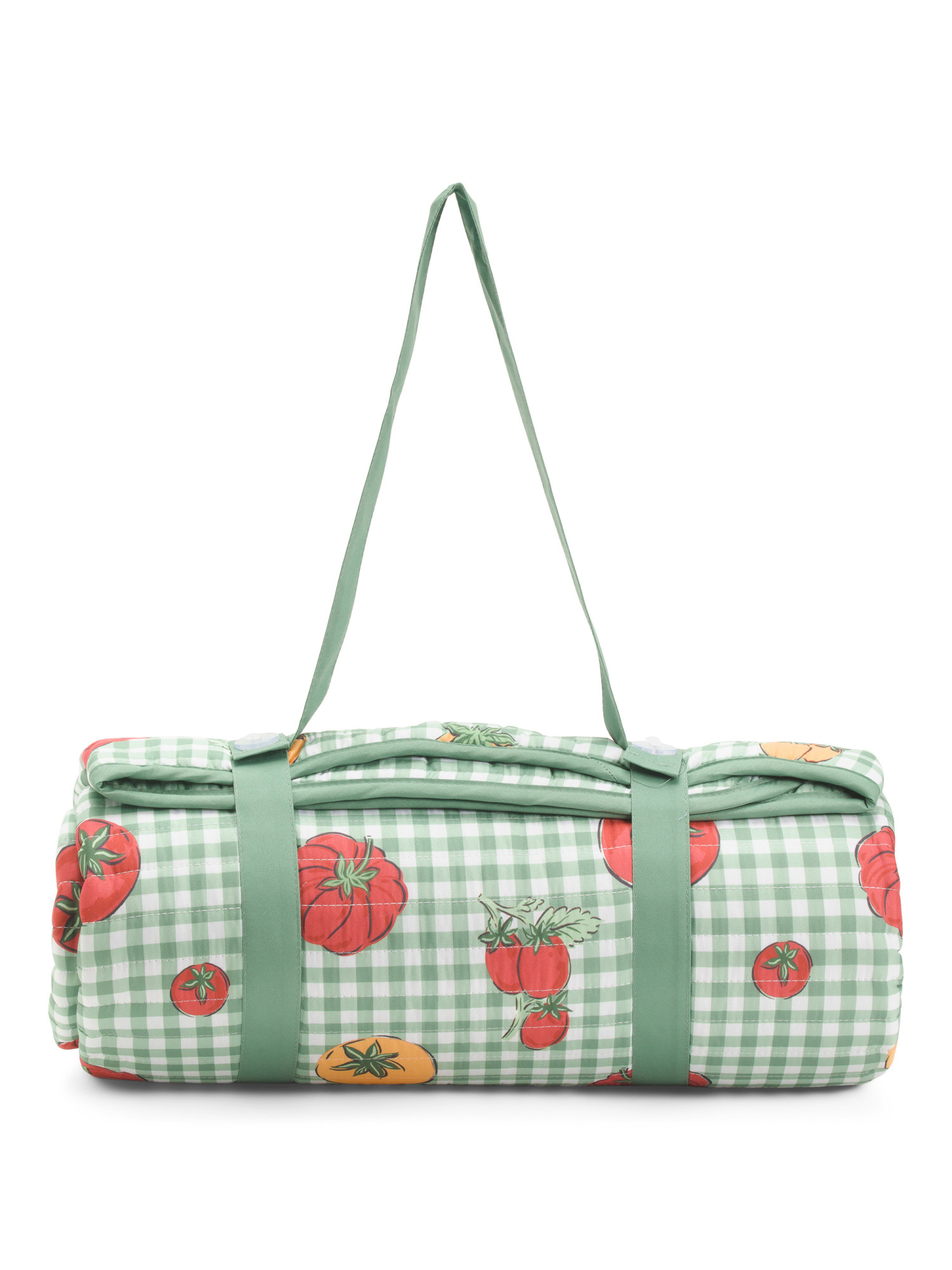 Reversible Gingham Embroidered Tomato Outdoor Picnic Blanket | TJ Maxx