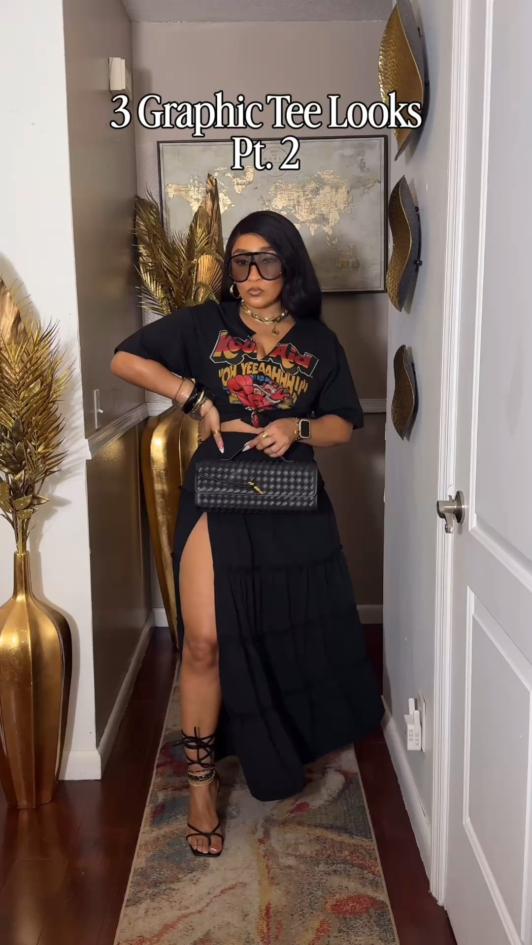 3 graphic tee looks pt.2. Hey babes! Here’s another graphic tee inspired set of looks. I paired this top with a maxi skirt, plaid boxer style shorts and my all time favorite pair of denim shorts! (5 inch inseam) Which pairing is your favorite? 
Shirt: Men’s cut: Medium
Everything else: Medium
Denim shorts : Medium  (5 inch length)

#LTKgrwm #LTKstorytime #LTKootd
