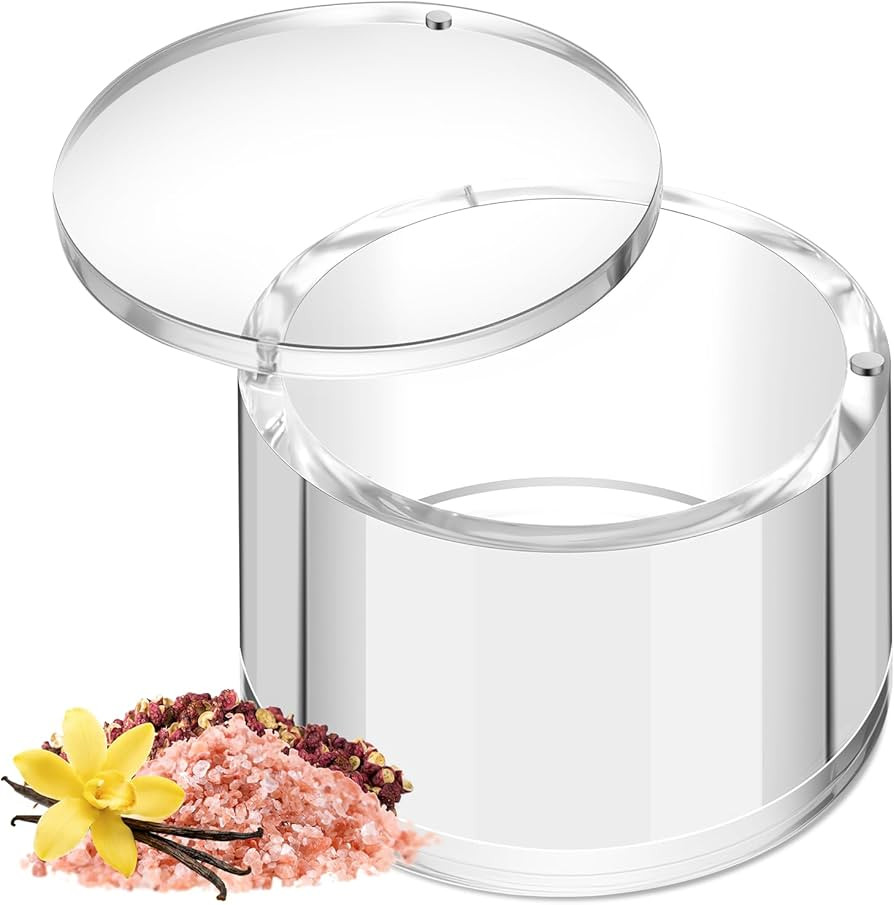 Acrylic Salt Cellar Clear Salt Container with Magnetic Swivel Lid, Salt and Pepper Holder, 6 Ounc... | Amazon (US)