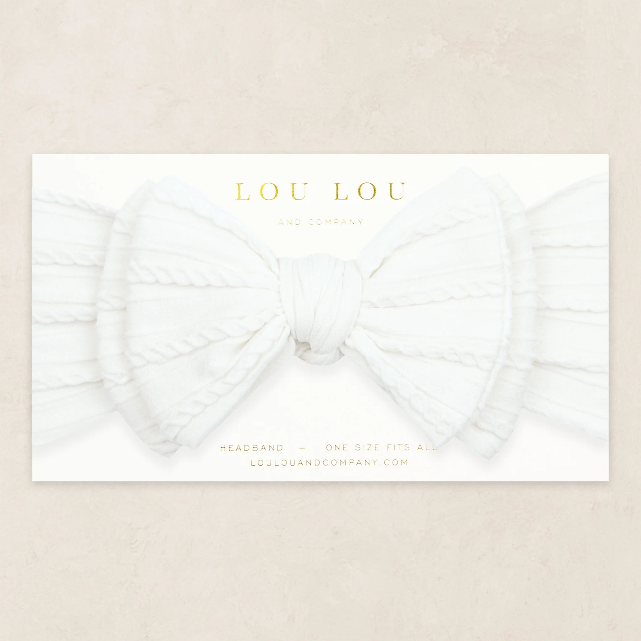 Cable Knit Headband - White | Lou Lou & Company