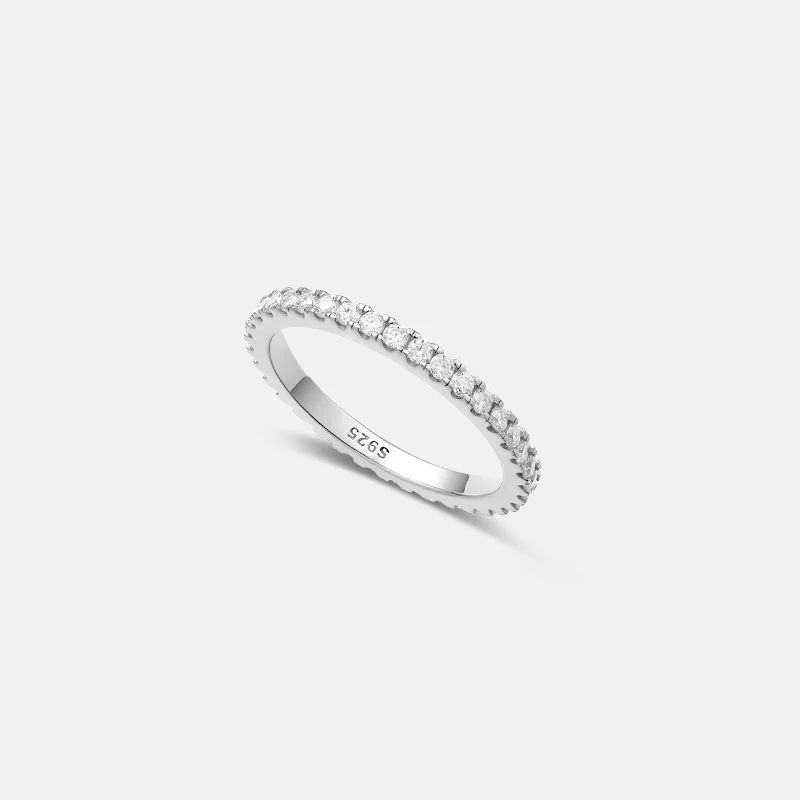 Alison Moissanite Gold Vermeil Eternity Ring | Victoria Emerson