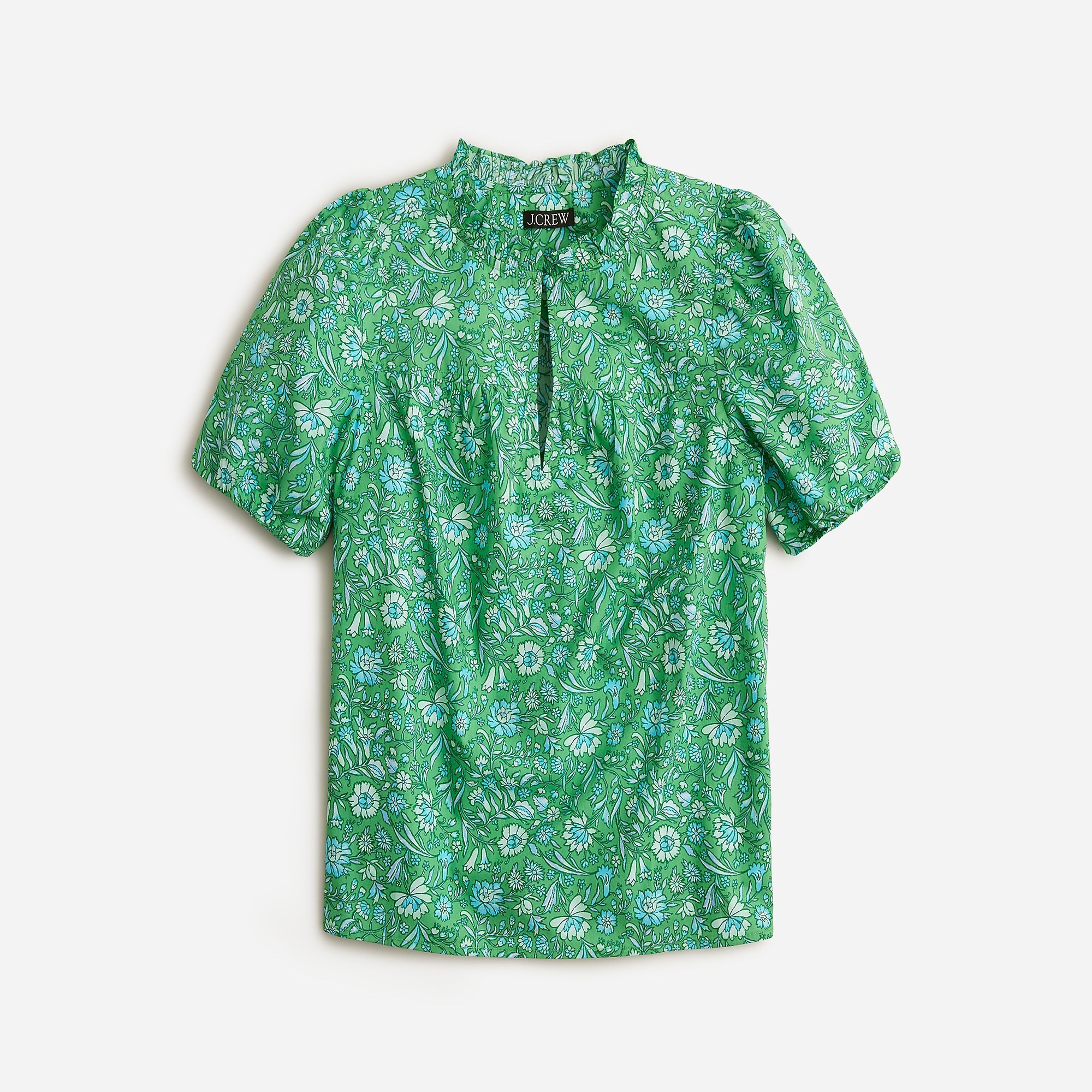 Ruffle-trim short-sleeve top in Liberty® Thorpe Hill fabric | J. Crew US