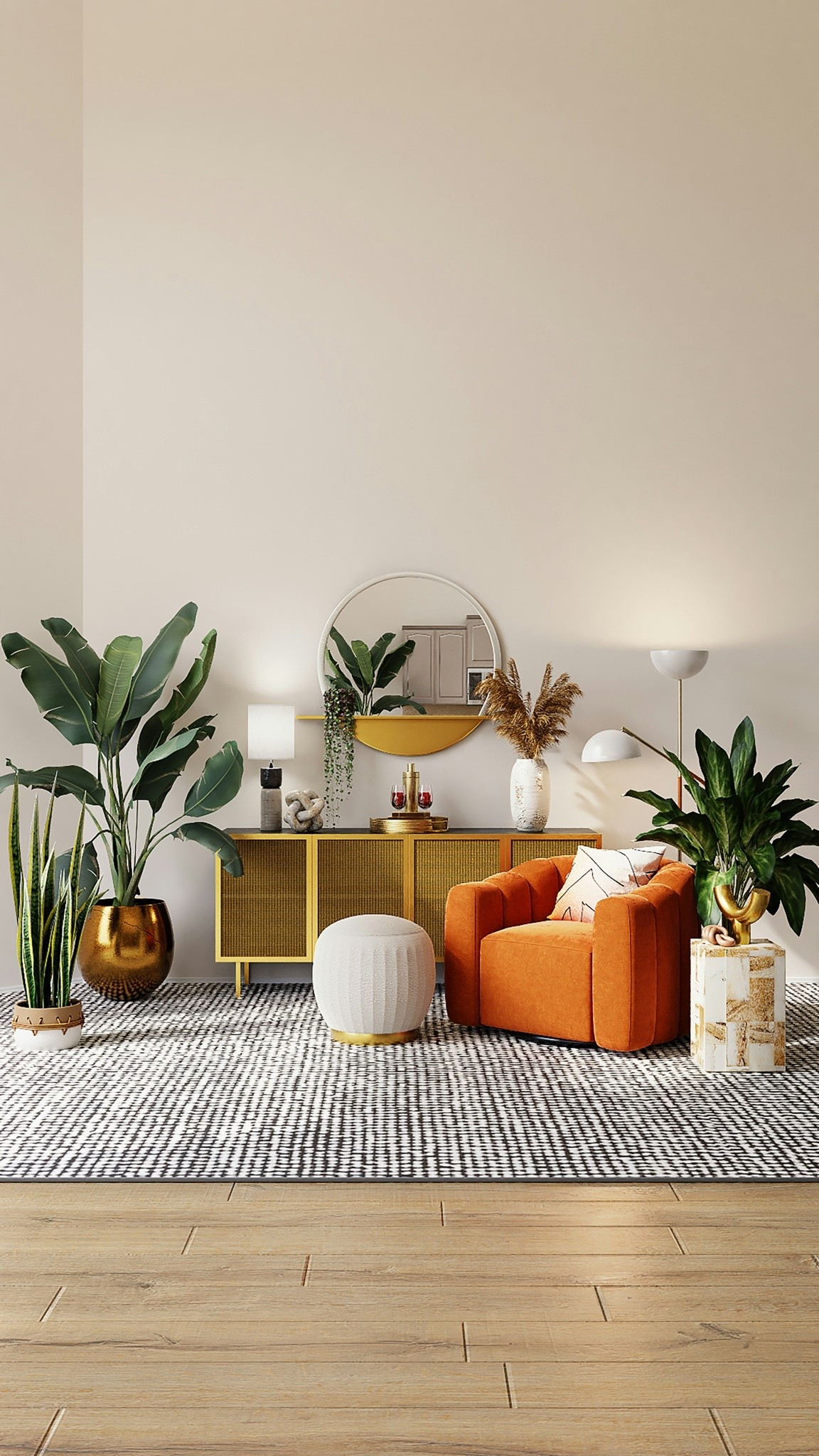 Want to effortlessly elevate your space? The secret is all in how your favorite pieces come together to create a beautiful, cohesive look. A striking, textured armchair and a sleek console table build a gorgeous, functional foundation, while a layered standing lamp casts the perfect warm, ambient glow. To truly bring the room to life, framing the wall with a statement mirror instantly adds depth and reflects light across your carefully curated vignettes. Styling the surfaces with a textured flower vase, elegant candle holders, and sculptural decorative objects adds those sophisticated, high-end details that make a home feel intentionally designed. Finally, layering natural greenery in eye-catching flower pots injects a fresh, organic energy that ties everything together. When these elements meet, they transform any ordinary nook into a stunning, elevated sanctuary! Shop the look below 👇

#LTKdayinmylife #LTKHome #LTKmomlife