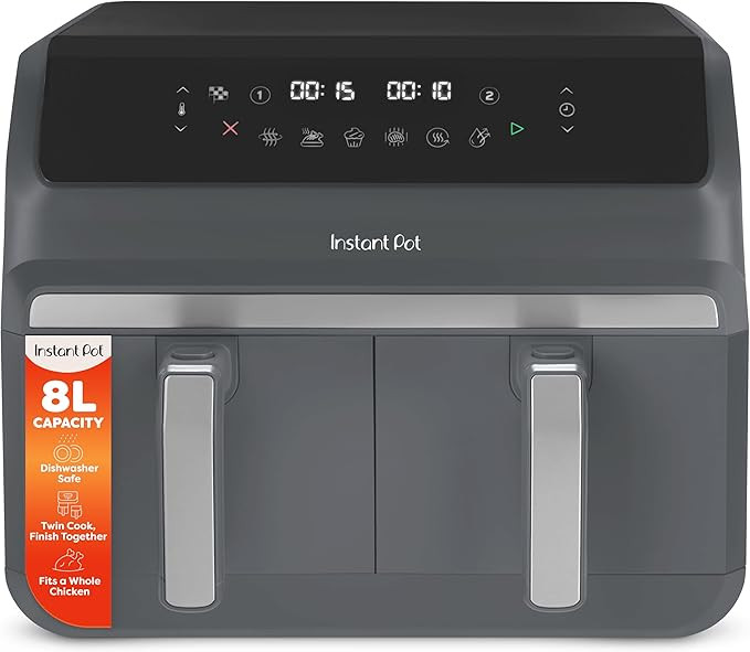 Instant Pot - Vortex Dual Air Fryer - Large 8L, Twin, Double 4L Basket, 8 in 1 - Food Dehydrate, ... | Amazon (UK)