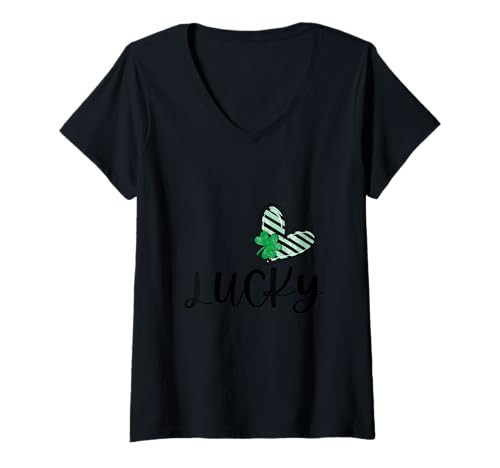 Womens Lucky V-Neck T-Shirt | Amazon (US)