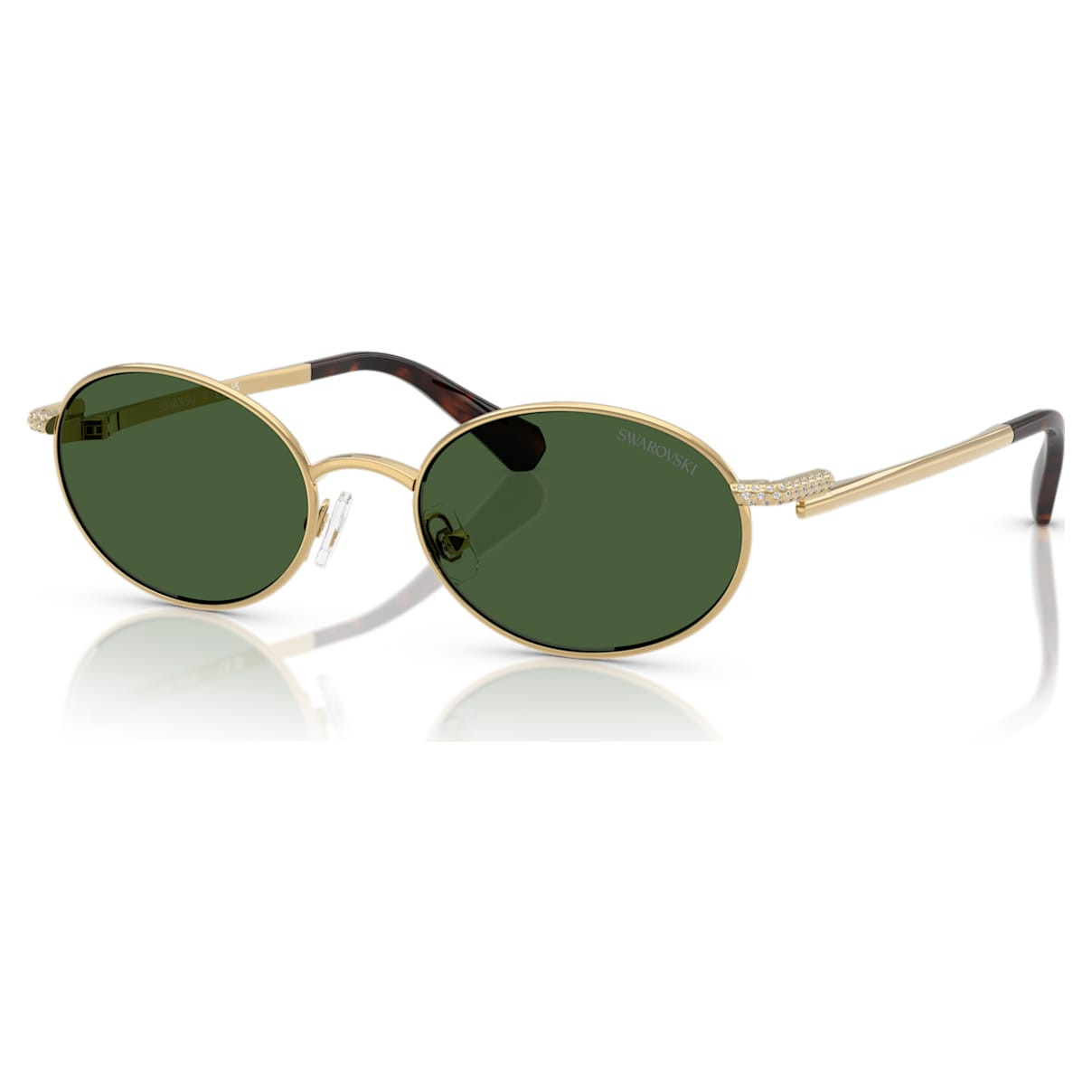 Sunglasses, Oval shape, Green | SWAROVSKI