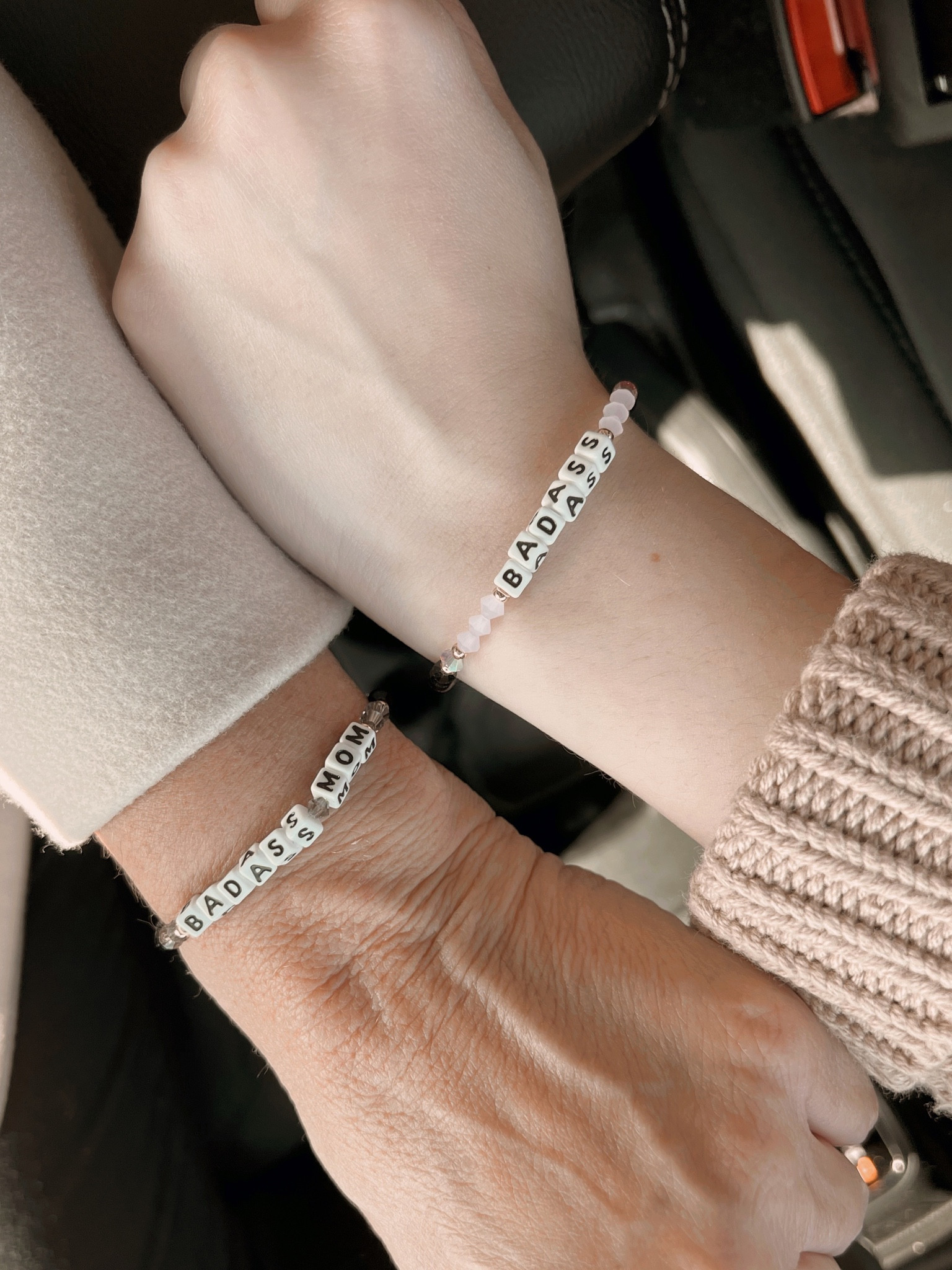 like mother, like daughter! My mom and I picked up new bracelets from Little Words Project. These are both our first bracelets from them but we plan on customizing and stacking more in the future! The perfect stocking stuffer for your mom, best friend, coworker, or yourself. 🎁🎄
Both of us wearing the small/medium size! If you’re feeling more creative than we are, you can even customize your own with a saying or word of your choice!

#LTKHoliday #LTKGiftGuide #LTKunder50