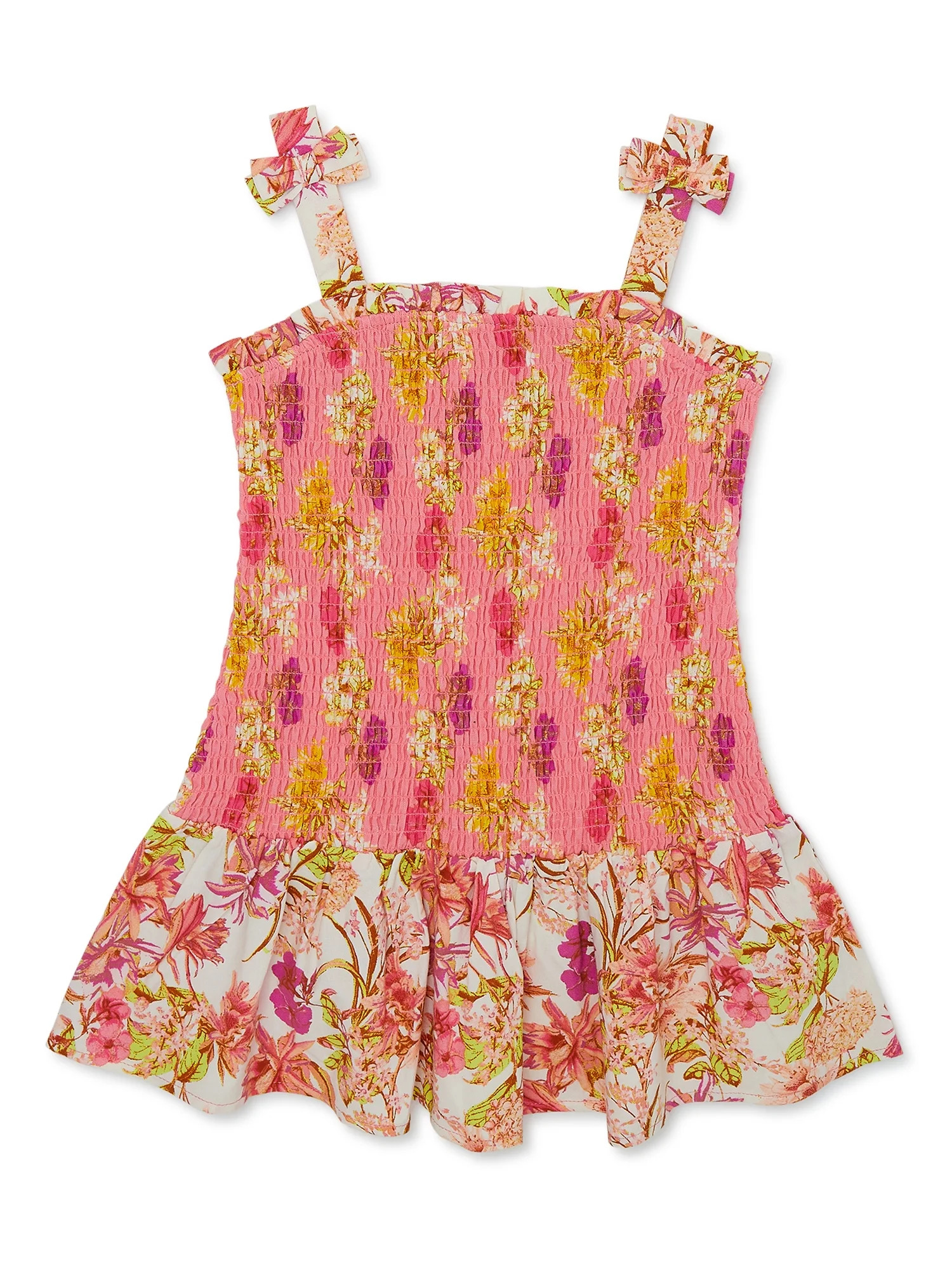 Wonder Nation Baby and Toddler Girl Smocked Sun Dress, Sizes 12M-5T | Walmart (US)