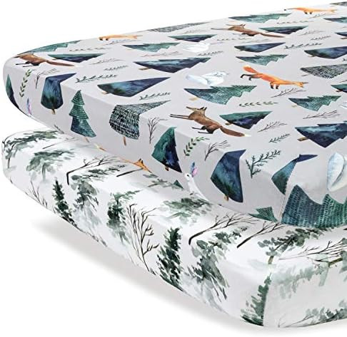 Pobi Baby - 2 Pack Premium Pack N Play Sheets Fitted for Standard Pack and Plays and Mini Cribs -... | Amazon (US)
