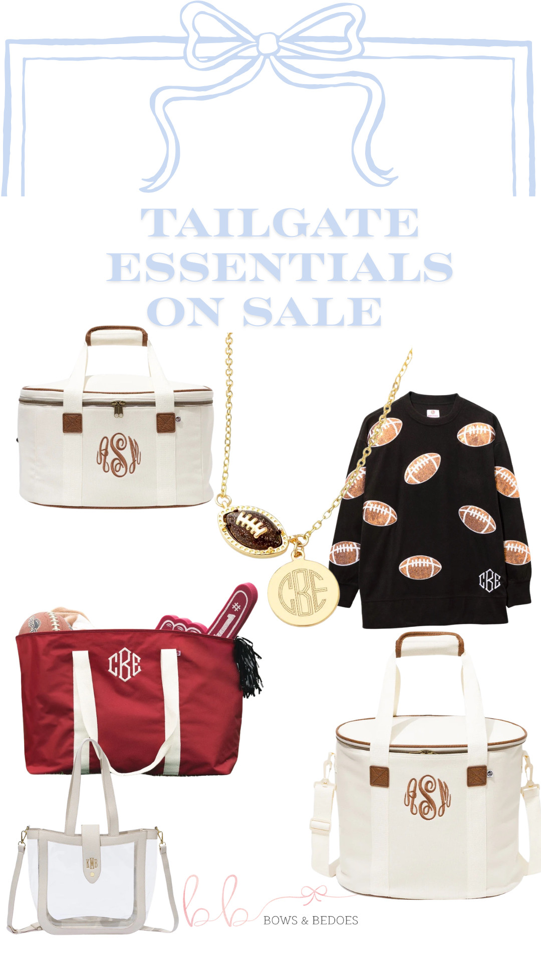 Marleylilly Monogrammed Tailgate essentials on sale! Tote bags, cooler bags, Football season, clear stadium bag. Game Day style, Sports Mom  

 #LTKmomlife #LTKSeasonal #LTKSaleAlert
