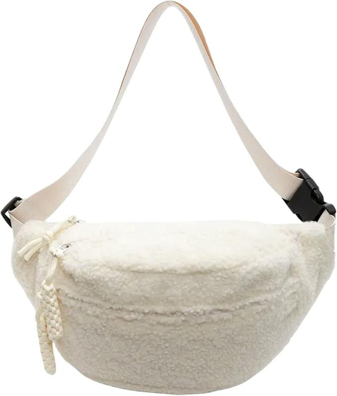 Cozy Sherpa Fleece Fanny Pack – Soft Teddy Belt Bag with Adjustable Strap for Women and Men, Un... | Amazon (US)