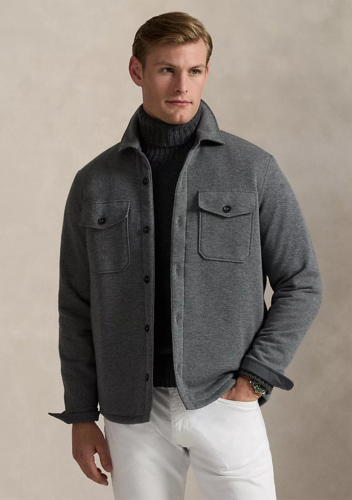 Double-Knit Mesh Shirt Jacket | Belk