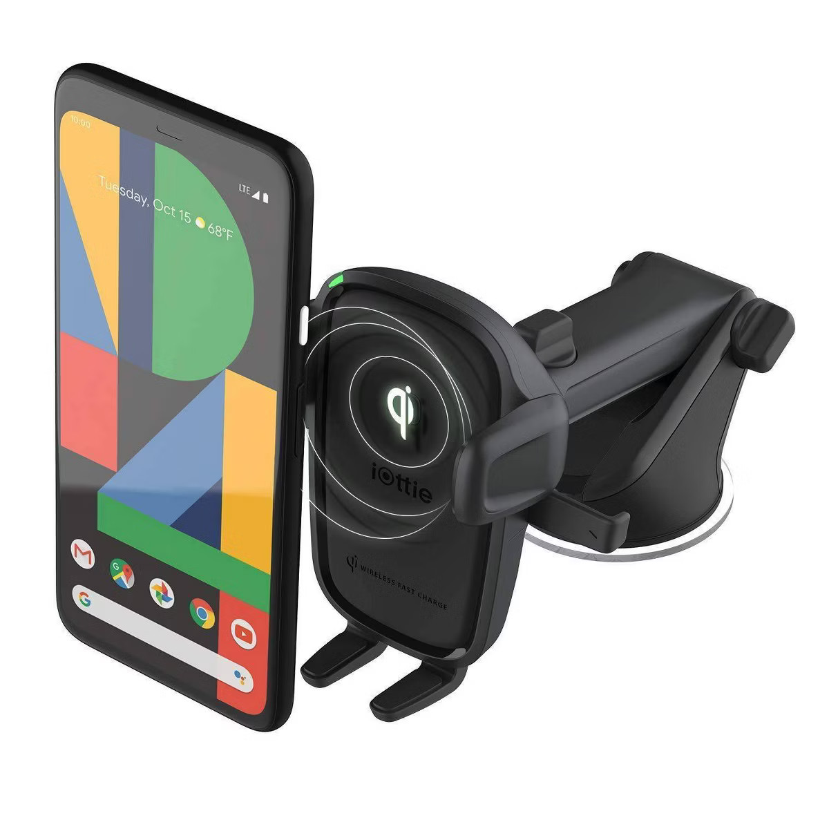 iOttie Easy One Touch Wireless 2 Car & Desk Mount with 10W Qi Wireless Charging Mount - Black | Target