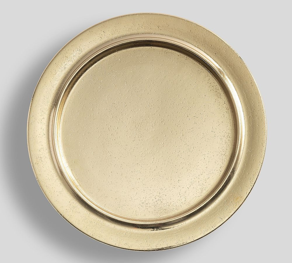 Rustic Metal Charger Plate - Gold | Pottery Barn (US)