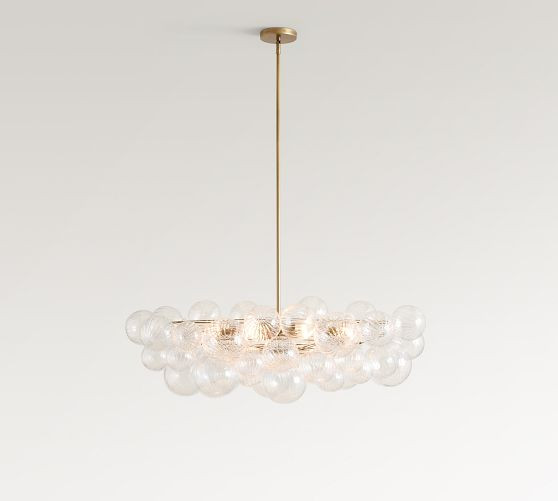 Cooper Glass Bubbled Oval Chandelier (40") | Pottery Barn (US)