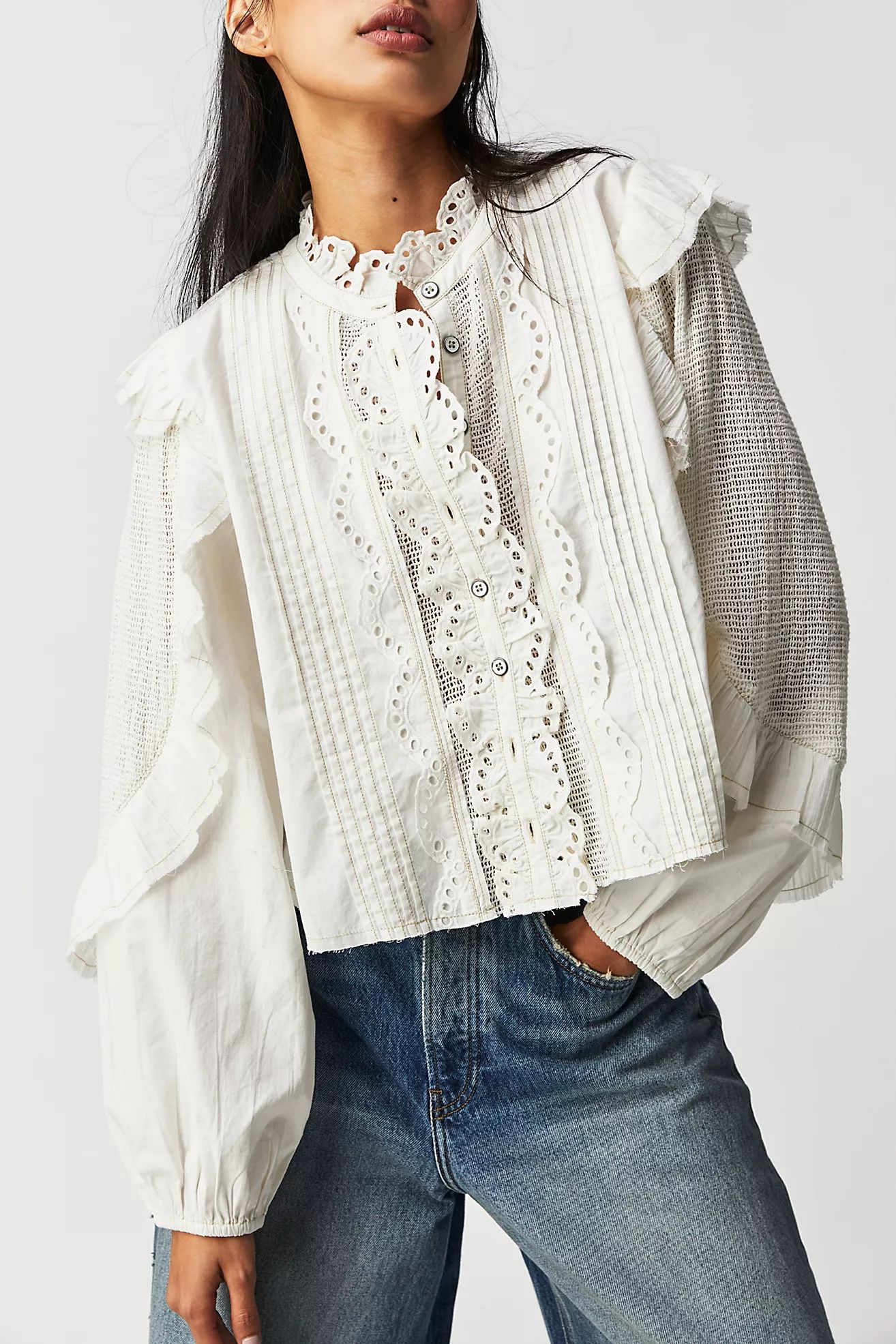 We The Free Mar Ruffle Blouse | Free People (Global - UK&FR Excluded)