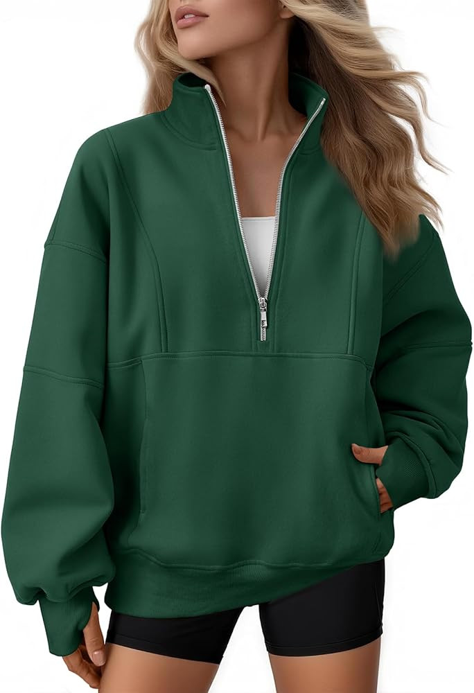 AUTOMET Womens Quarter Zip Oversized Sweatshirts Teen Fleece Pullover Hoodies 2025 Mock Neck Swea... | Amazon (US)