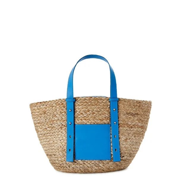 Time and Tru Women's Jute Pocket Tote Bag - Walmart.com | Walmart (US)