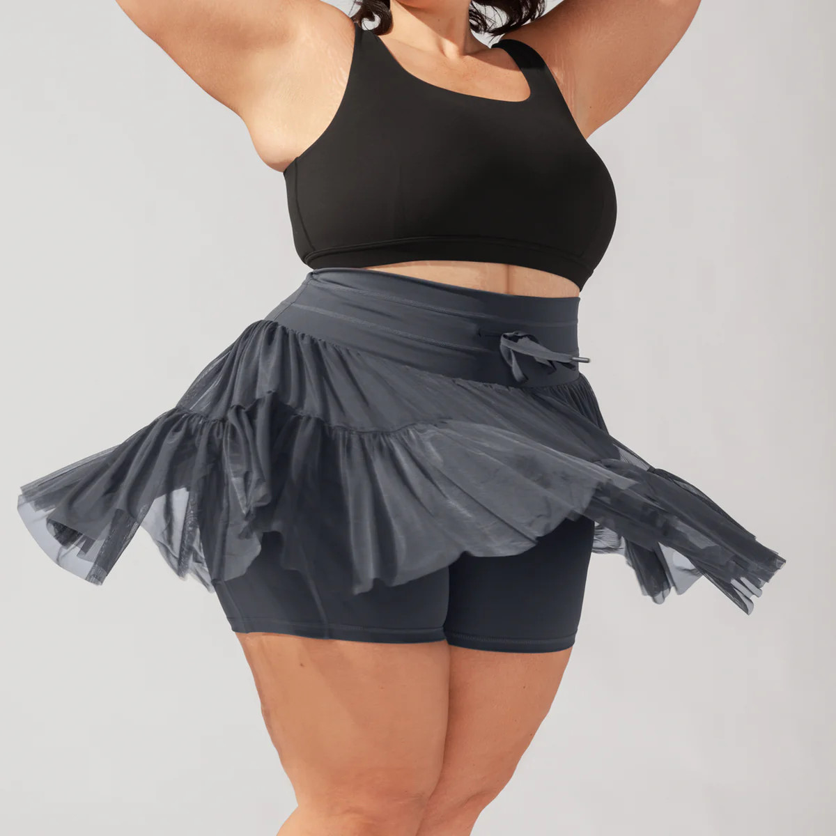 Pirouette Skort - Smoky Grey | POPFLEX