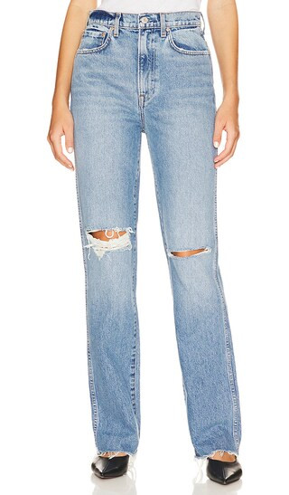 Sara Super High Rise Slim Straight in Rambla | Revolve Clothing (Global)