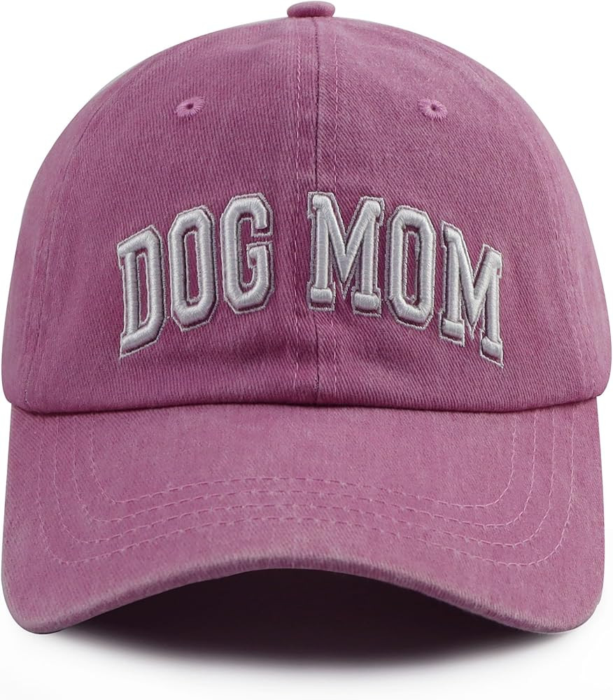 Dog Mom Hats for Women, Adjustable Cotton 3D Embroidered Dog Lover Baseball Cap | Amazon (US)