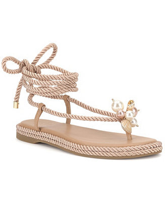 I.N.C. International Concepts Women's Marva Rope Lace-Up Flat Sandals, Macy's Exclusive - Macy's | Macy's