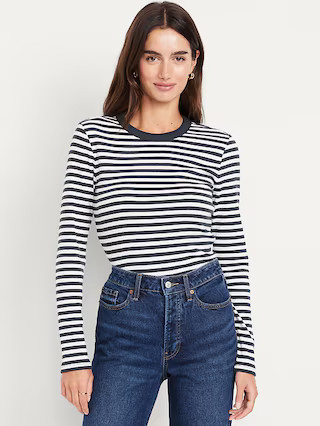 Snug Long-Sleeve Crew-Neck T-Shirt | Old Navy (US)