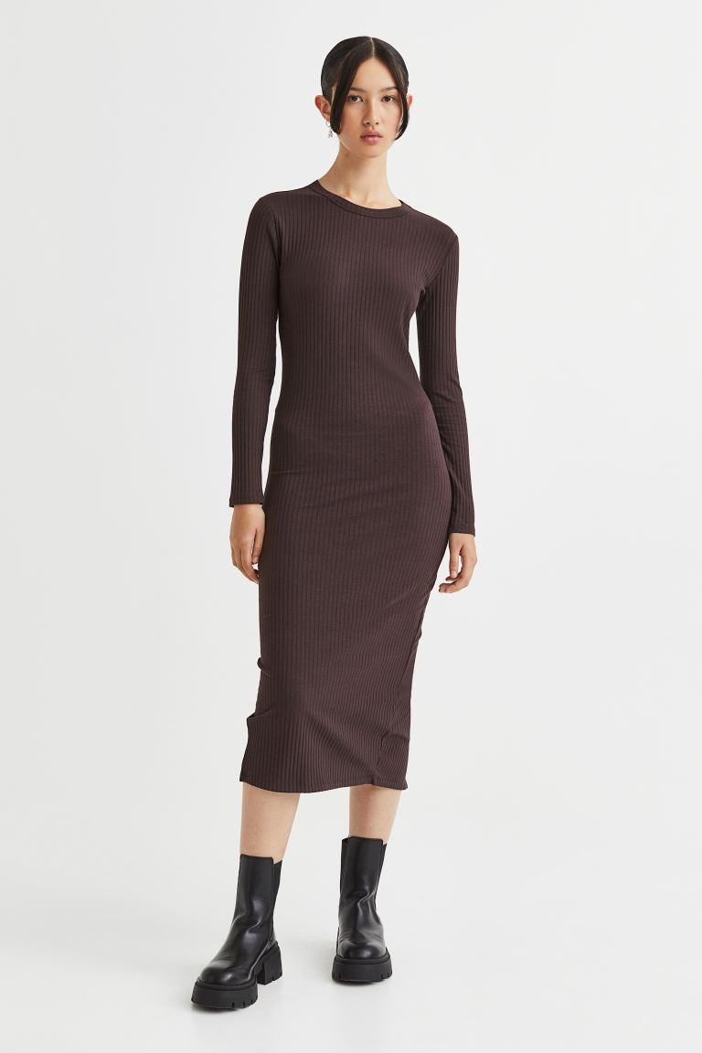 Vestido ajustado en canalé | H&M (FR, IT, ES, PT, BE)