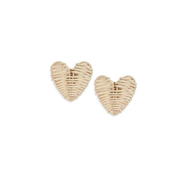 Rattan Heart Studs | Neely Phelan