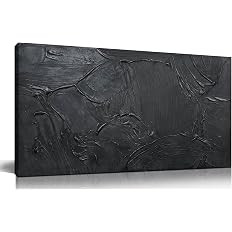 Abstract Hand Painted Wall Art for Living Room - Minimalist Art Wall Decor for Office - Black Pai... | Amazon (US)