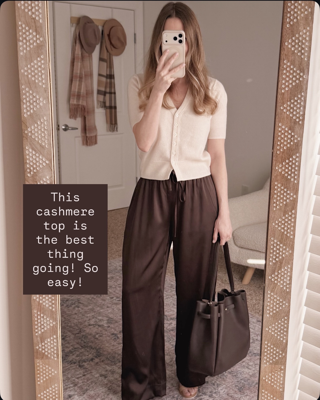 An easy cashmere top that makes even simple outfits look elevated ✨

cashmere top outfit women, neutral outfit ideas women, brown satin pants outfit women, elevated casual outfit women, spring neutral outfit women, effortless everyday outfit women, chic minimal outfit women, capsule wardrobe outfit ideas

#LTKWorkwear #LTKSeasonal #LTKOver40