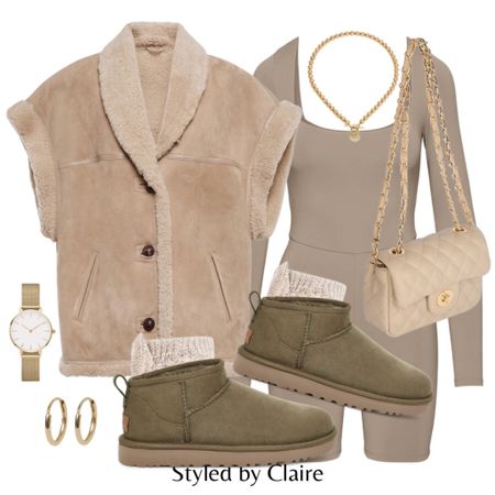 UGG Antilope Restock in Classic Ultra Mini, styled for Autumn🤎
Tags: shearling oversized gilet, unitard playsuit long sleeve, wool socks, shoulder bag, gold accessories. Fashion spring inspo outfit ideas for casual days neutral taupe transitional

#LTKSeasonal #LTKstyletip #LTKshoecrush