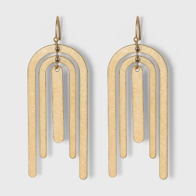 Bar and U Shape Drop Earrings - Universal Thread™ Gold | Target