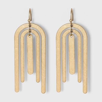Bar and U Shape Drop Earrings - Universal Thread™ Gold | Target