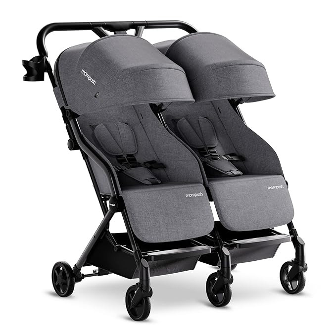Mompush Lithe Double Ultralight Stroller, Side by Side with Two Large Recline Seats, Easy Fold Tw... | Amazon (US)
