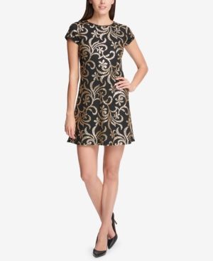 kensie Sequined Scroll T-Shirt Dress | Macys (US)