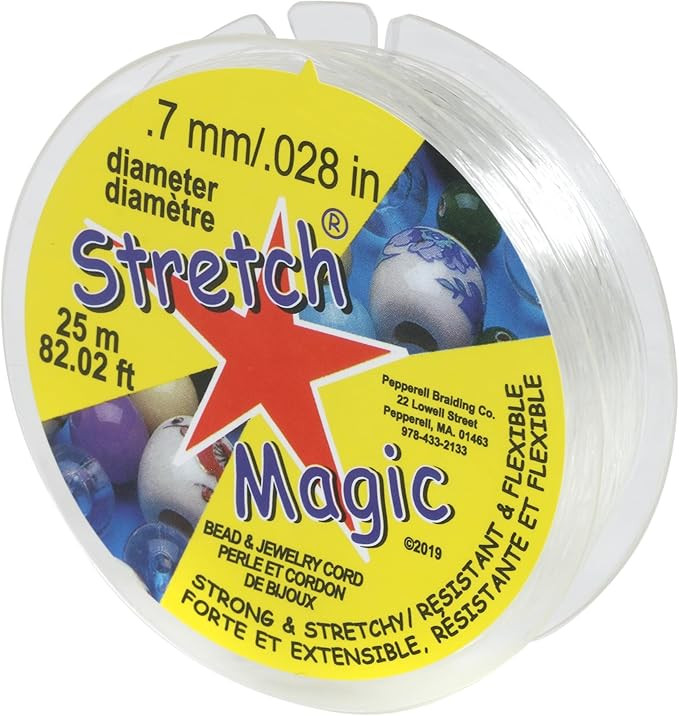 Stretch Magic Elastic Beading Cord – Clear Color, 0.7mm in Diameter, 25-Meter (82 ft) - Easy to... | Amazon (US)