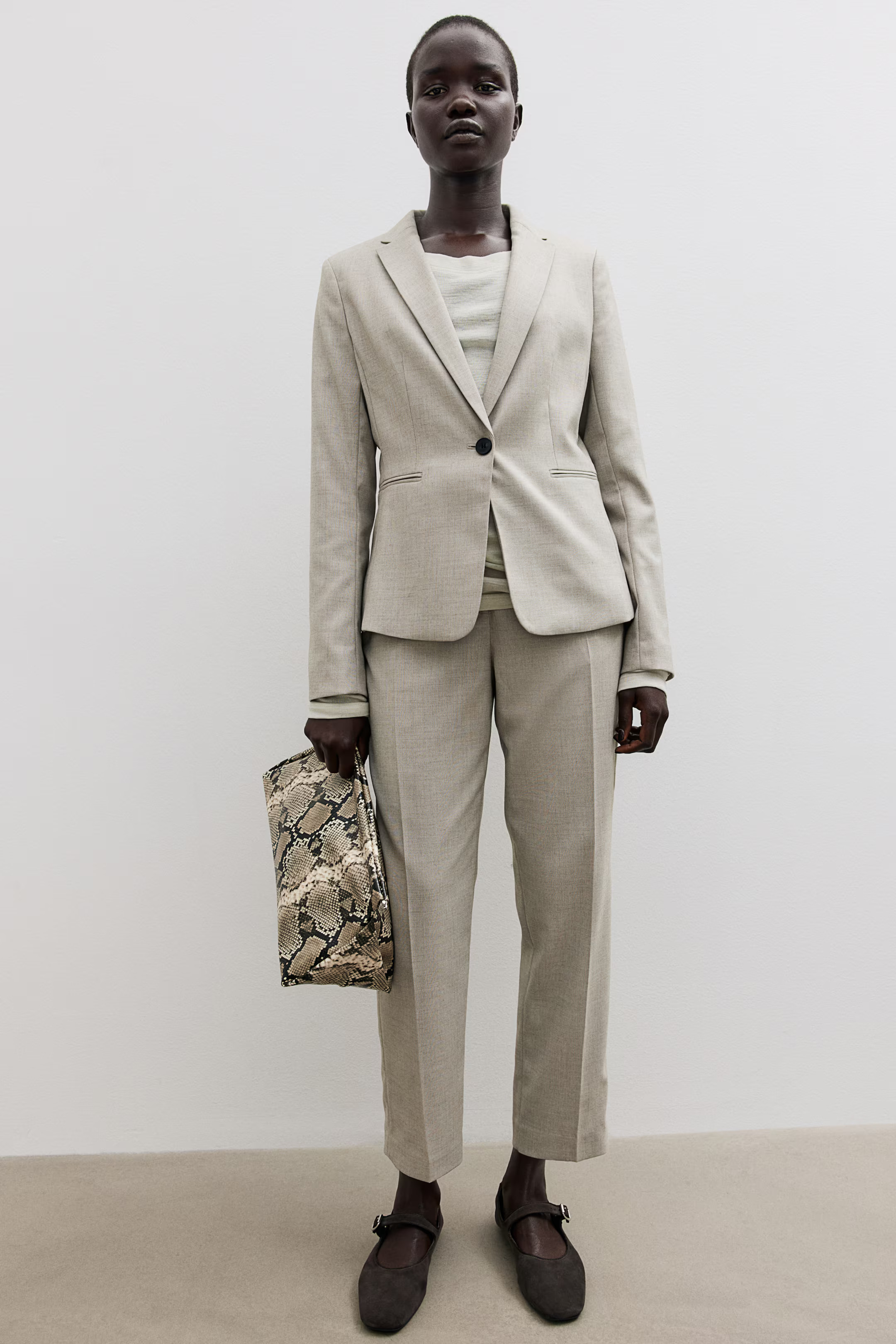 Fitted Blazer - Dark gray melange - Ladies | H&M US | H&M (US + CA)