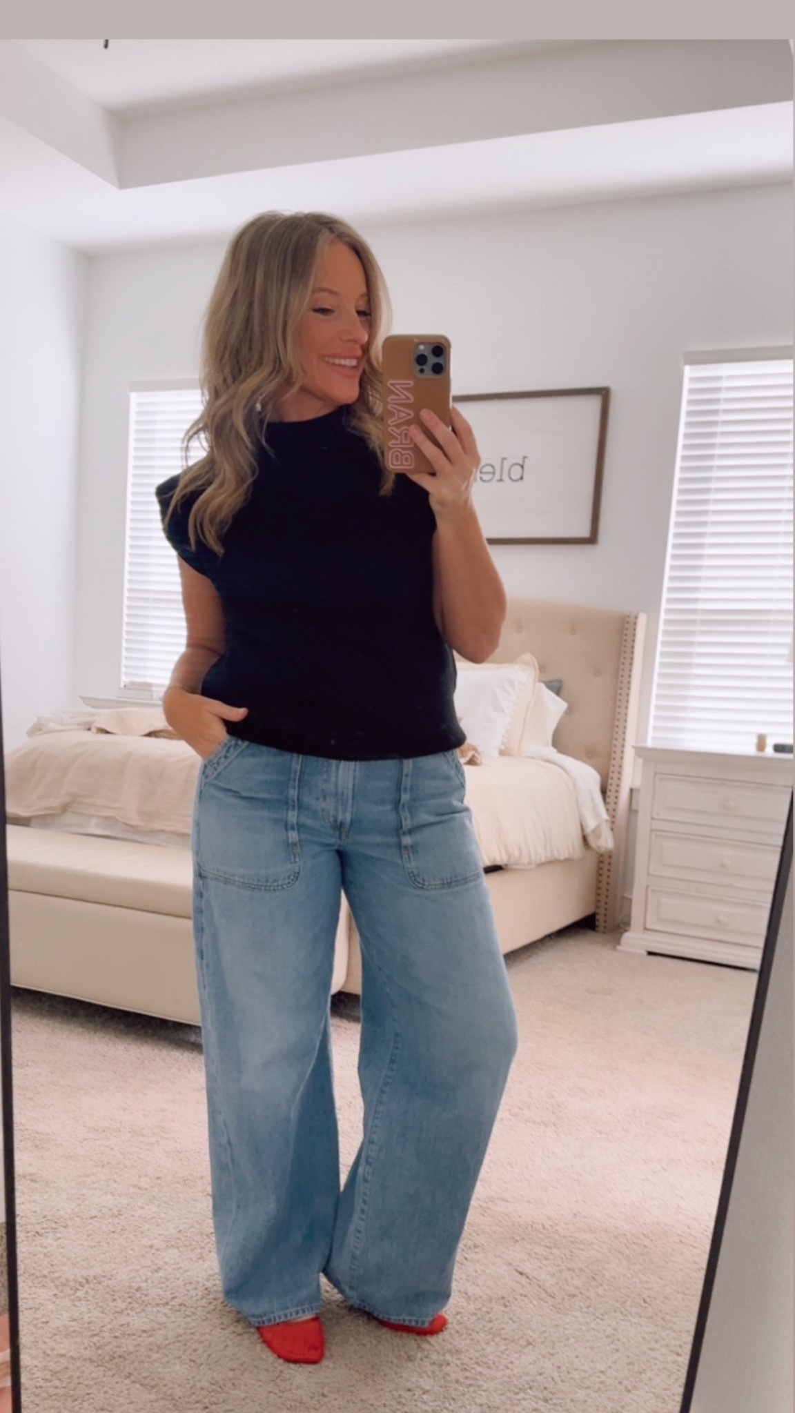 Anrabess top with citizens of humanity jeans size 27 and red fish-net shoes 

#LTKootd