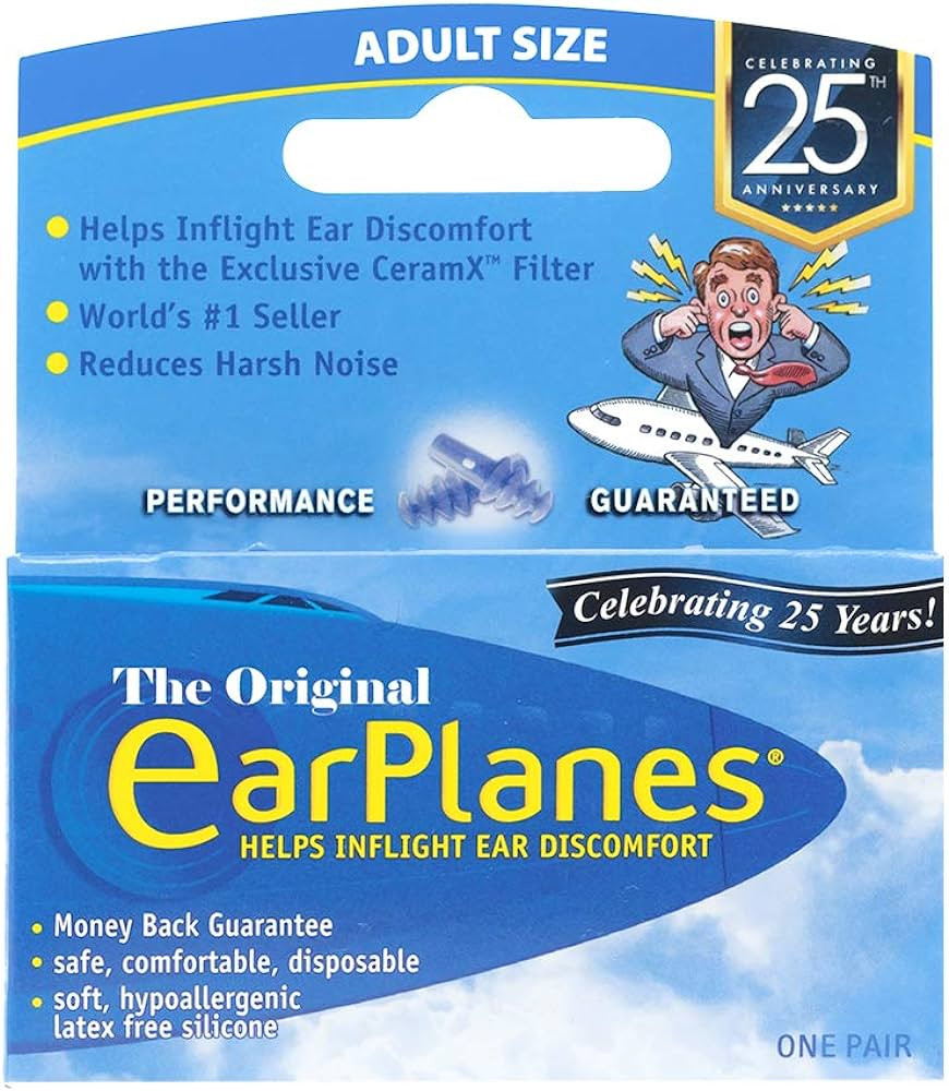 Original Adult EarPlanes by Cirrus Healthcare Earplugs Airplane Travel Ear Protection (1 Pair) | Amazon (US)