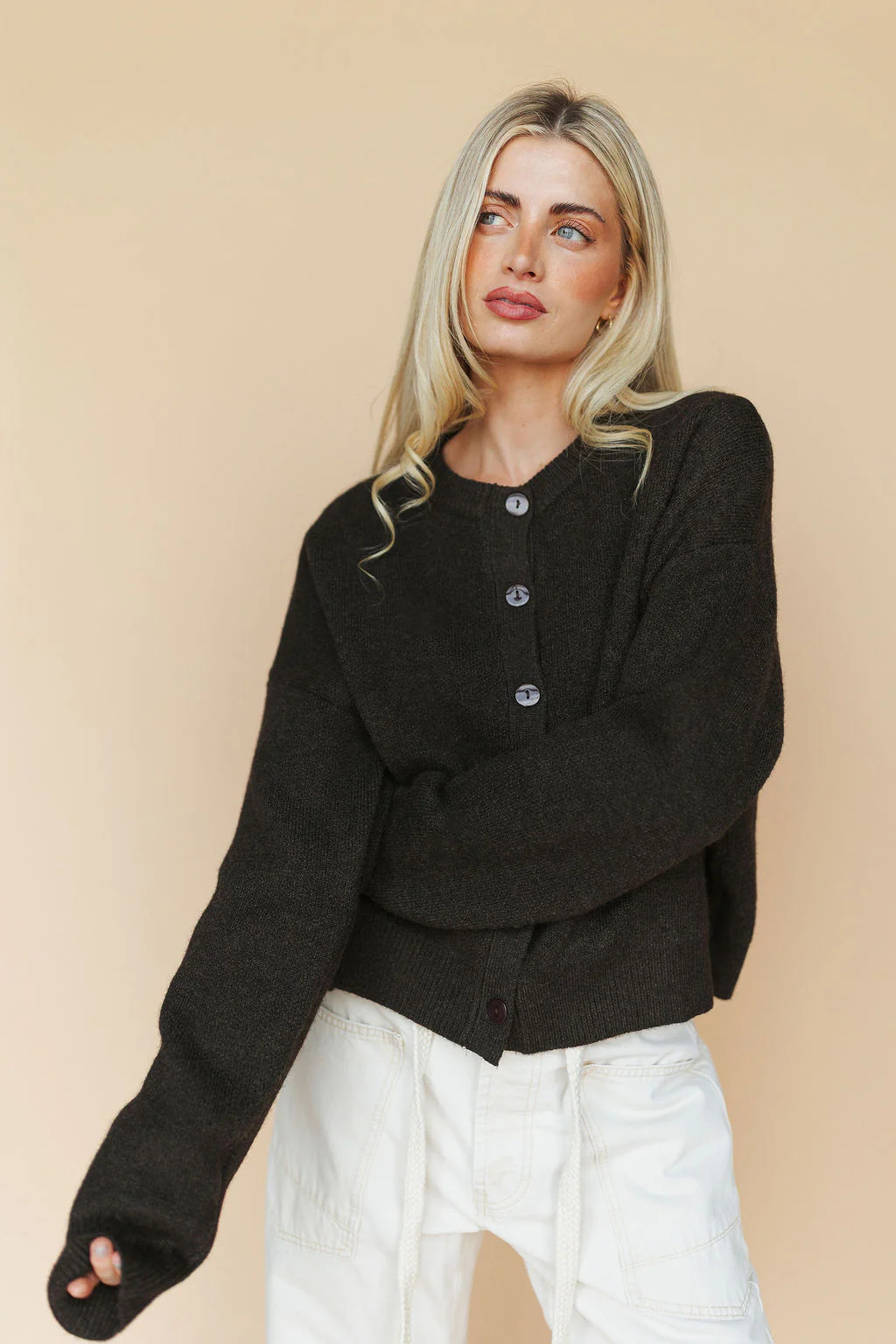 Maren Cardigan in Chocolate Brown Medium | Henly