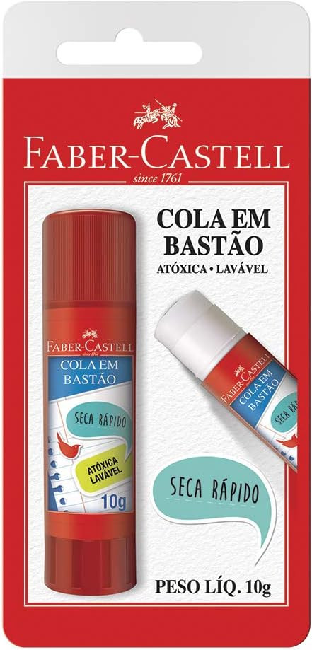 Cola em Bastão, Faber-Castell, SM/8110, Vermelha | Amazon (BR)