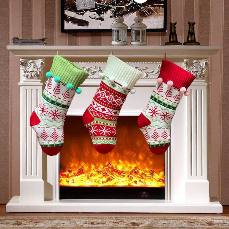 Personalized Snowflake Knit Christmas Stocking | Walmart (US)