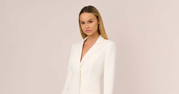 Tuxedo Cocktail Dress In Ivory | Adrianna Papell