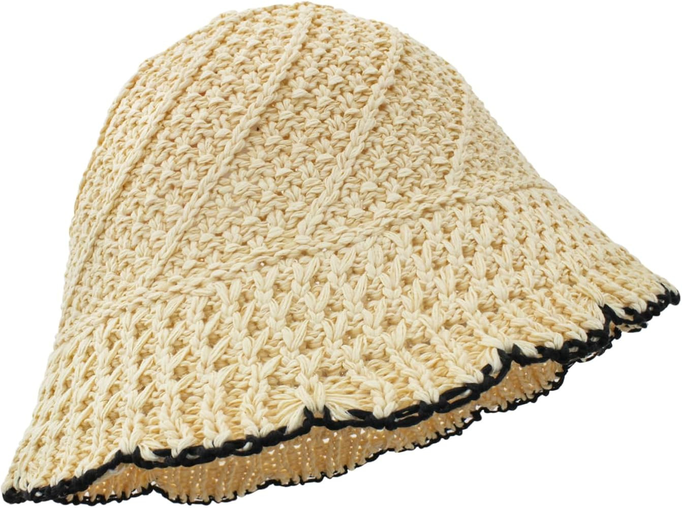 Women's Bucket Hat, Foldable Packable Straw Hat Fashion Sun Hat Breathable Summer Beach Hat for T... | Amazon (US)