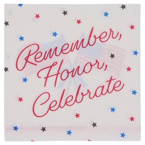 Way to Celebrate Patriotic Flag Lunch Napkins, Red, White & Blue, 6.5" x 6.5", 16 Count | Walmart (US)